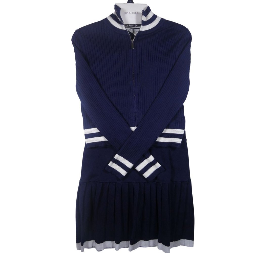 Hippie Rose Women's Knit 2 PC Pleated Tennis Set Size‎ M